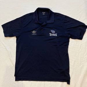 Adidas Men Large Tennessee Titans Golf Shirt Polo Blue.